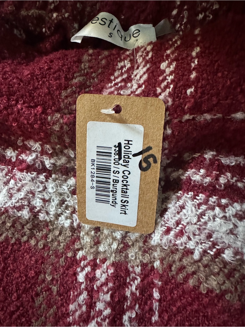 Plaid Ruffle Mini Skirt - Burgundy - Picture 2 of 2